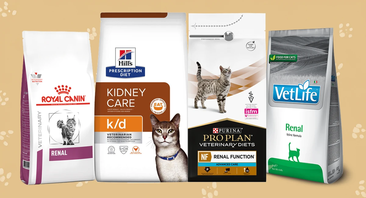 Лікувальні корми для котів з нирковою недостатністю - Royal Canin Renal, Hills k/d, Purina Renal Function NF, VetLife Renal