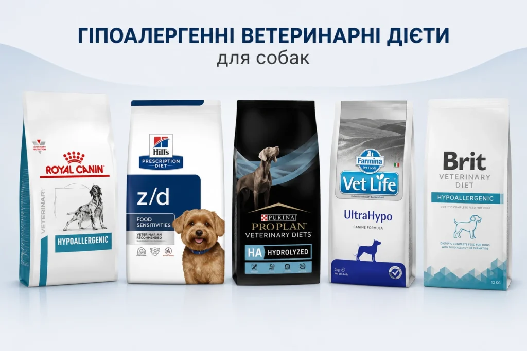 Найкращі гіпоалергенні корми для собак в Україні