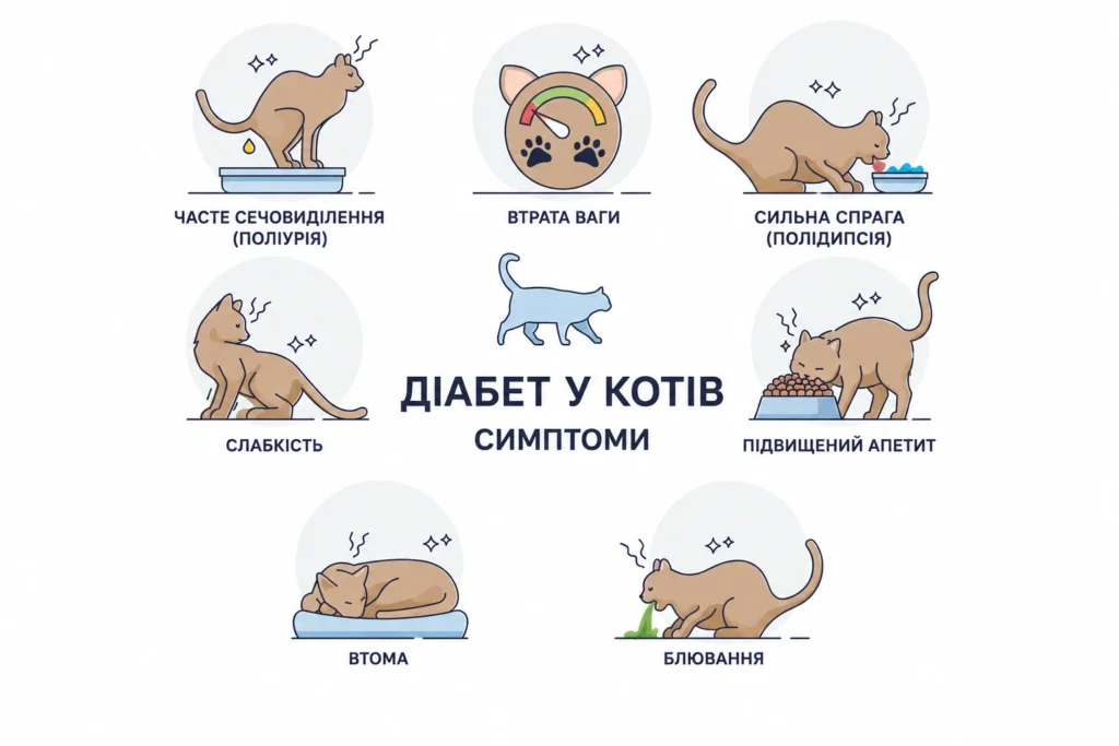 Симптоми діабету у котів